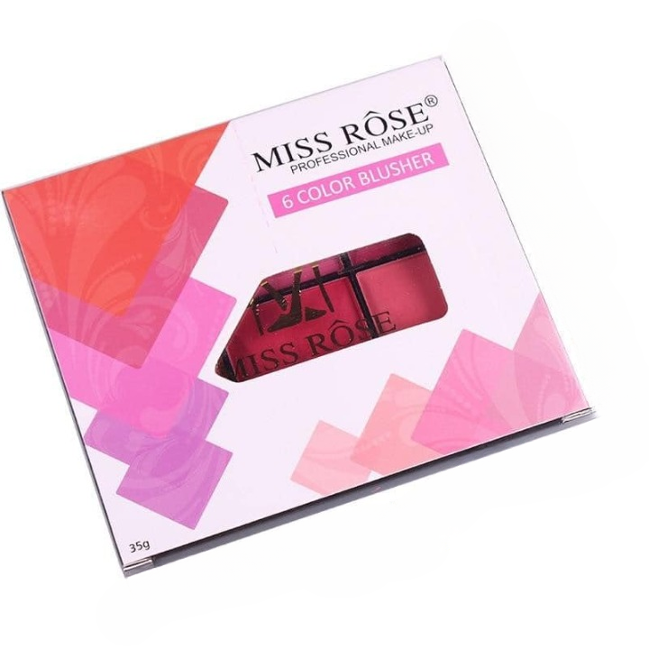 Miss Rose 6-color Makeup Blush Powder Palette - Image 4