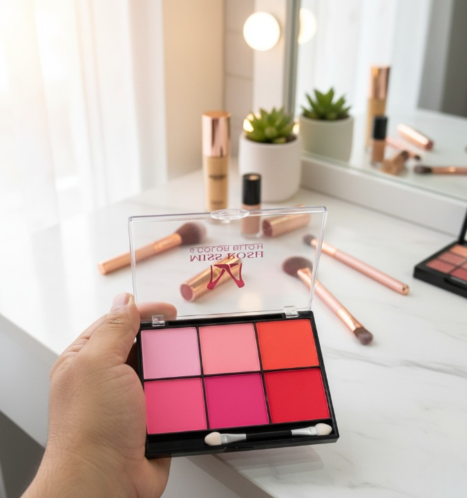 Miss Rose 6-color Makeup Blush Powder Palette - Image 2