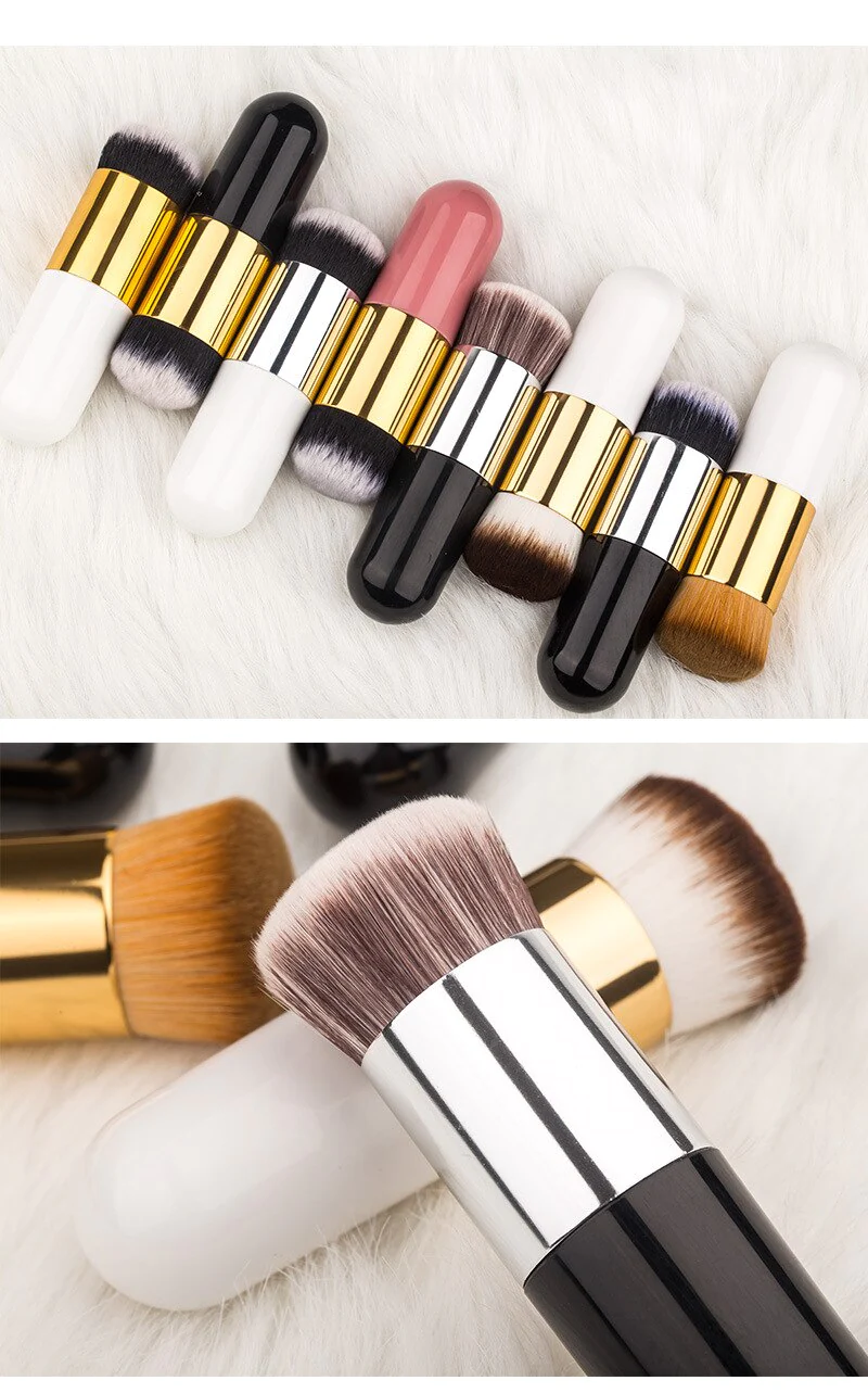 Chubby Pier Foundation Brush Flat Cream Makeup Brushes - Image 5