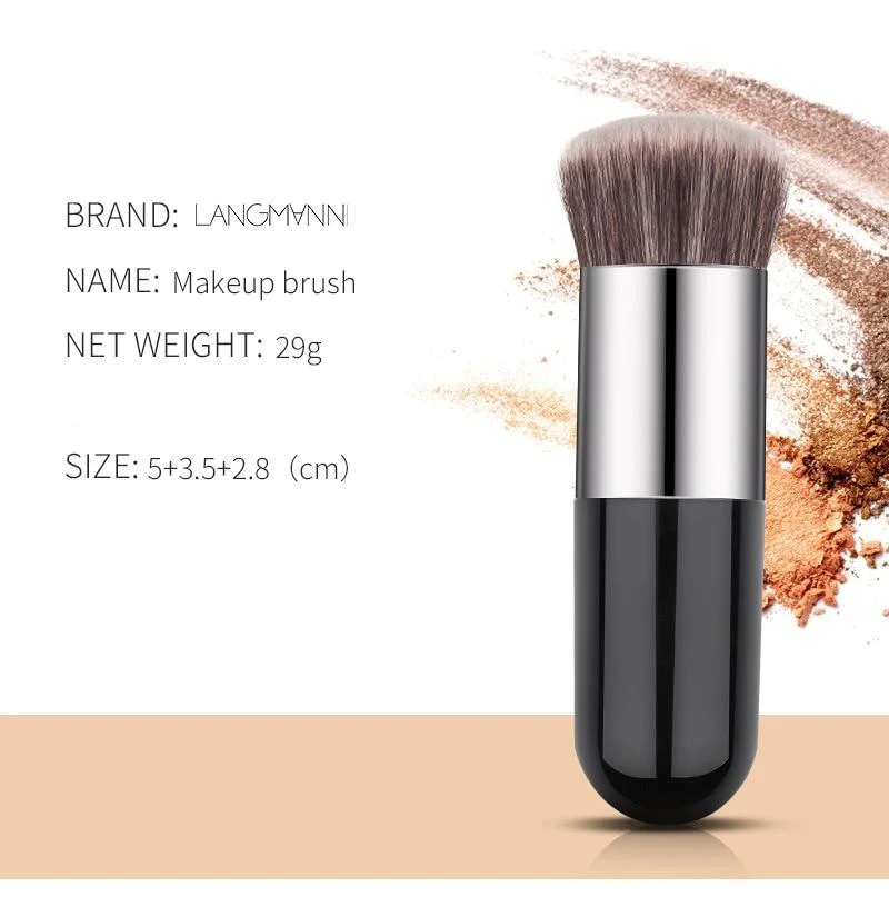 Chubby Pier Foundation Brush Flat Cream Makeup Brushes - Image 4