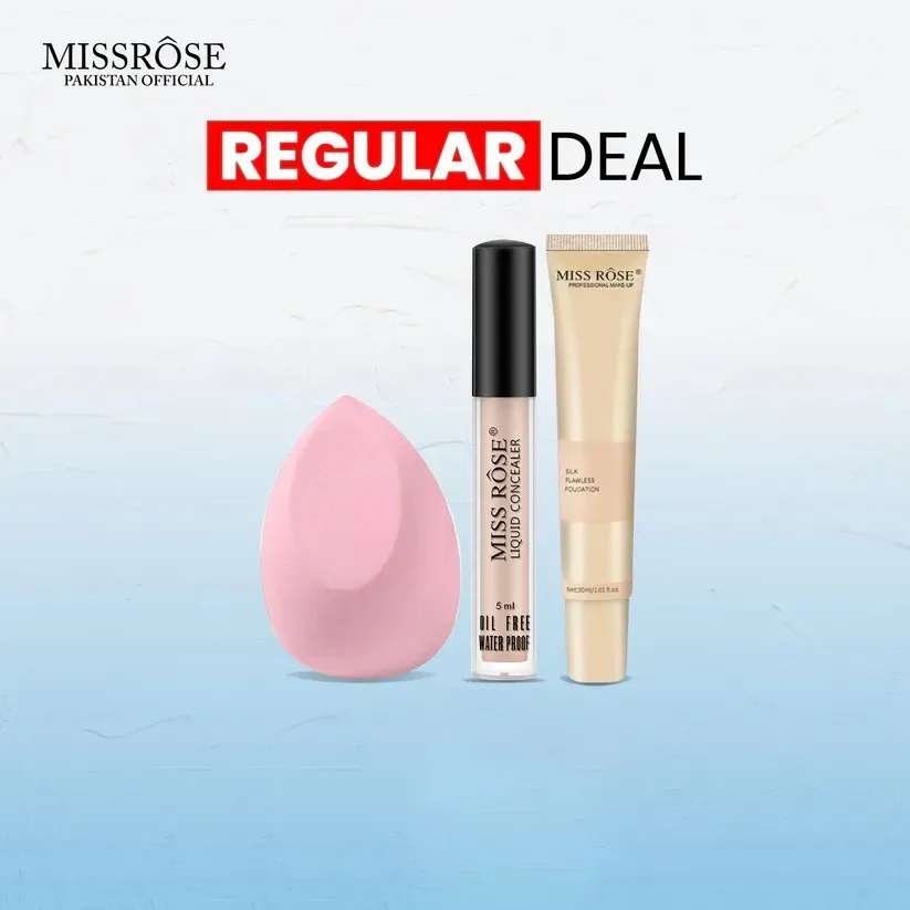 Miss Rose 3 Pc Regular Deal Silk Foundation Concealer &