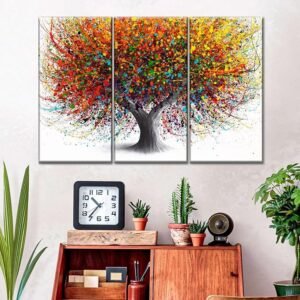Fotocraft Tree of Festivity Absttract 3 Piece Canvas Wall