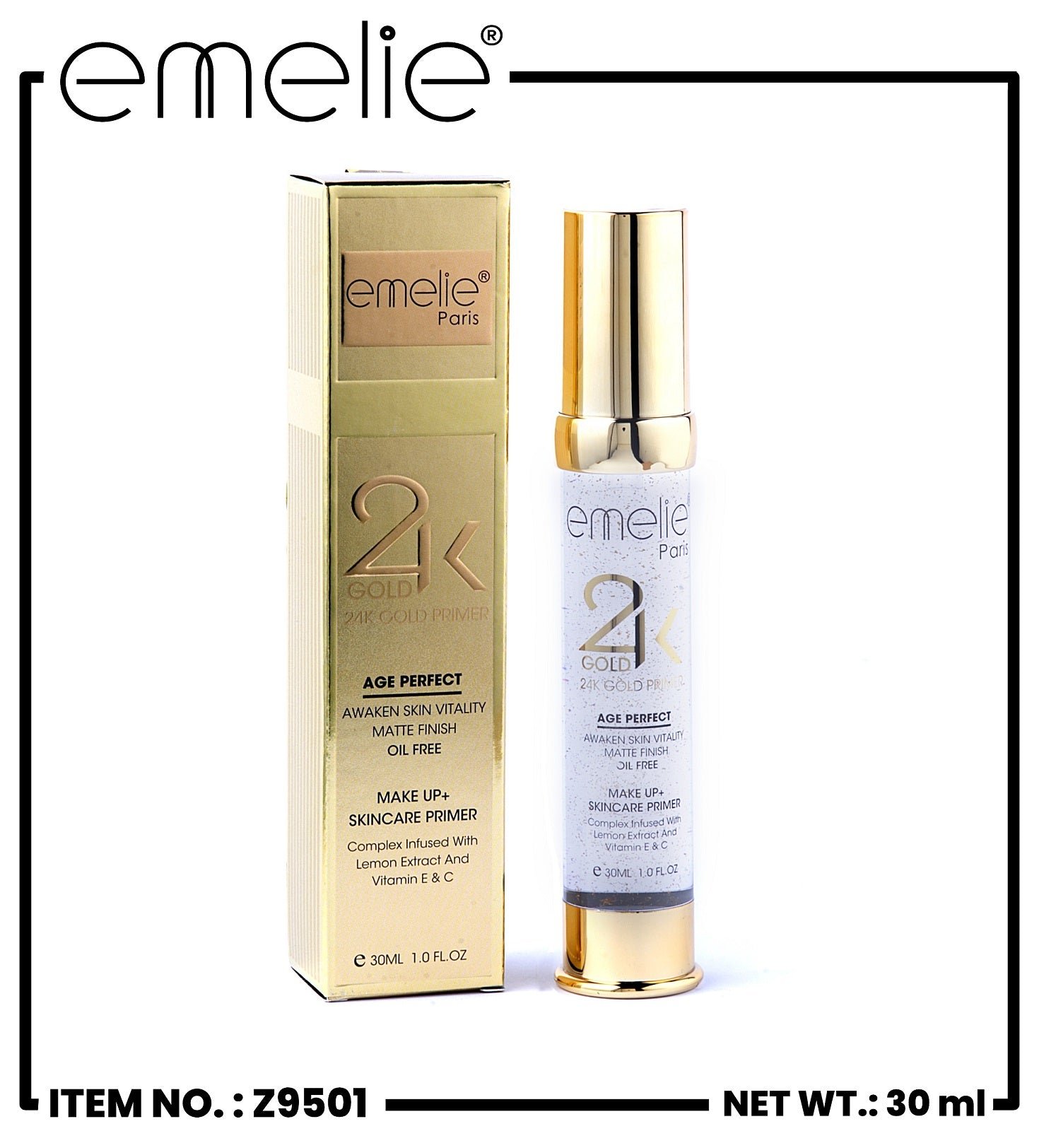 Emelie Paris 24k Gold Age Perfect Makeup Skincare Primer - Image 4