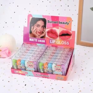 6 Pcs Cute Bear Changing Lip Gloss Set Moisturizing Magic