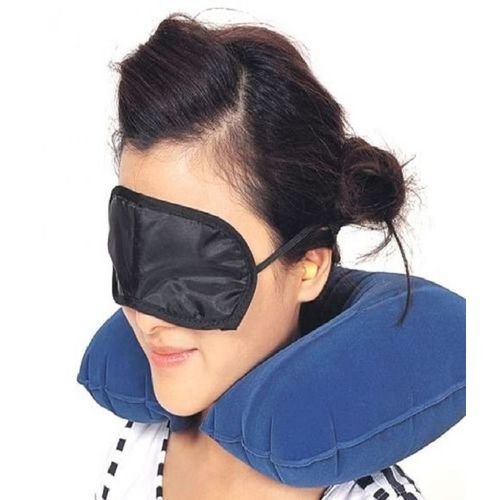 3 in 1 Combo Travel Kit of Neck Pillow Eye Mask and Ear Plug