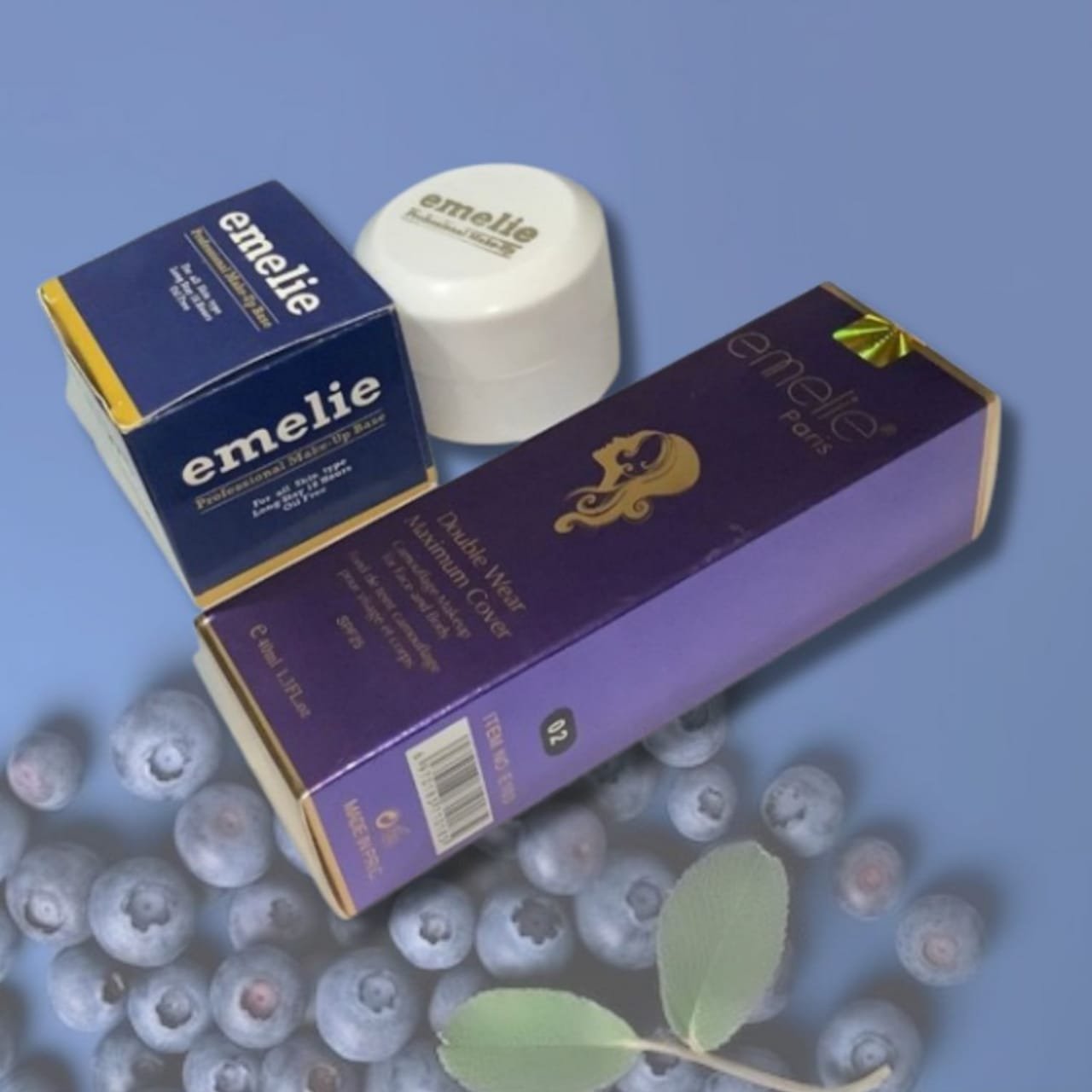 Pack of 2 Emelie High Coverage Liquid Foundation & Base