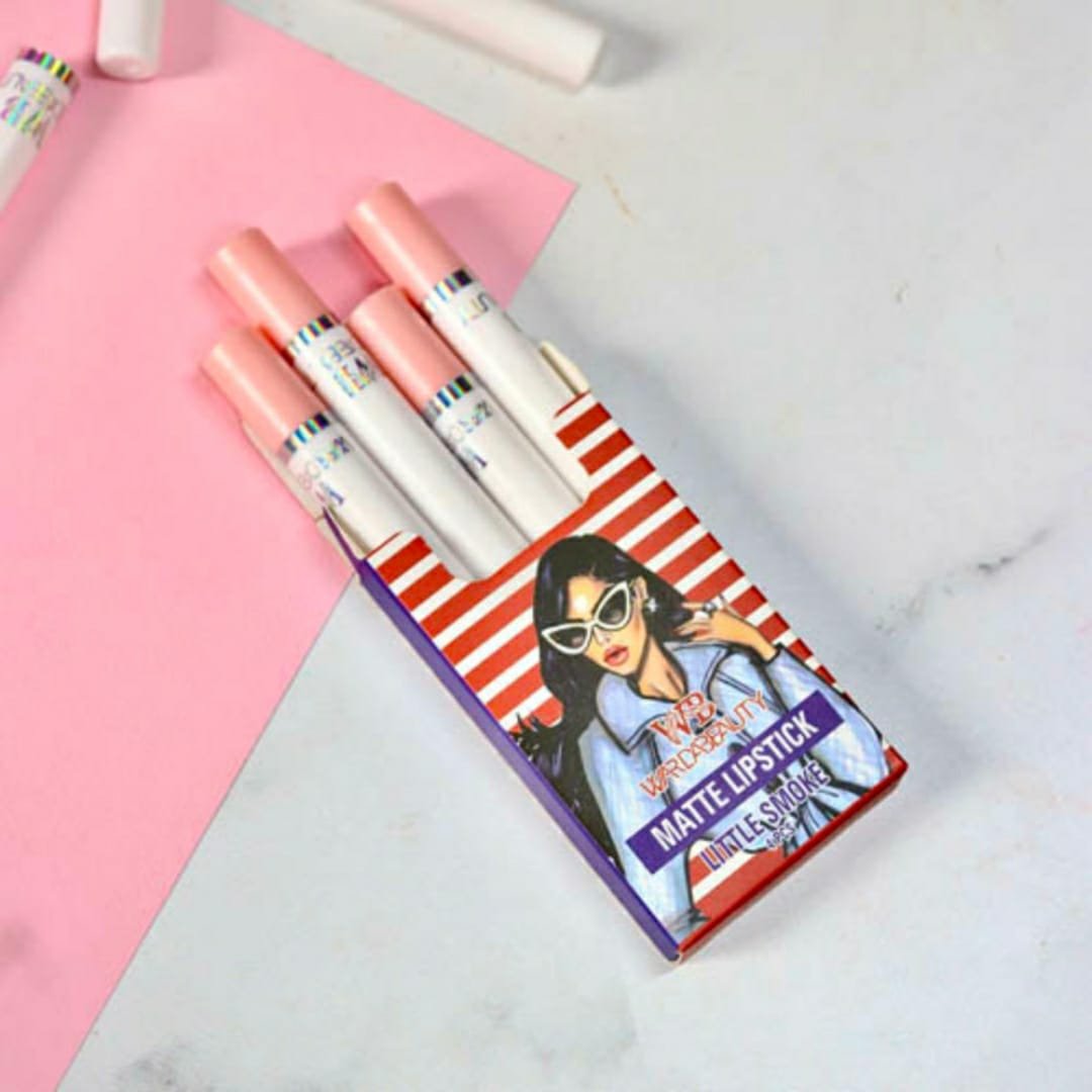 4 Pcs High Pigment Warda Beauty Little Smoke Mate Lipstick - Image 2