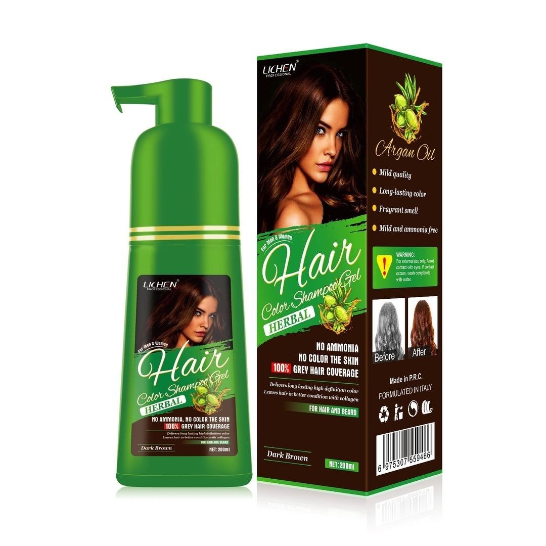 Lichen Hair Color Shampoo Gel Long Lasting Hair Gel Suitable - Image 5