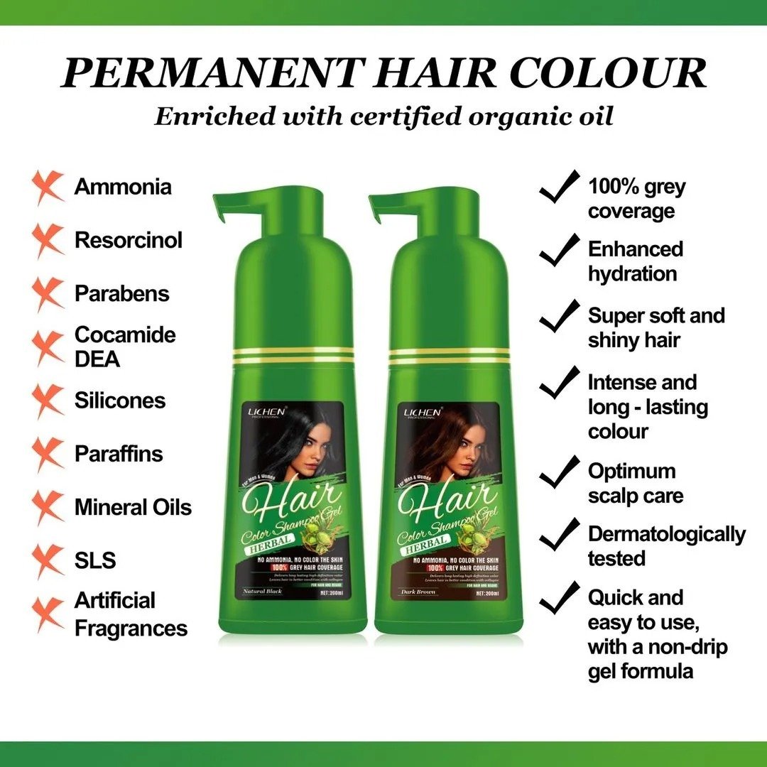 Lichen Hair Color Shampoo Gel Long Lasting Hair Gel Suitable - Image 4