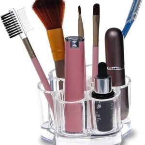 6 Slot Round Shape Lipstick Organizer Flower Shape Clear