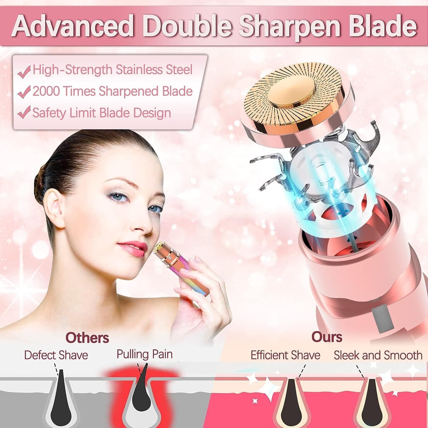 2 in 1 Electric Eyebrow Trimmer and Shaver Flawless Hair