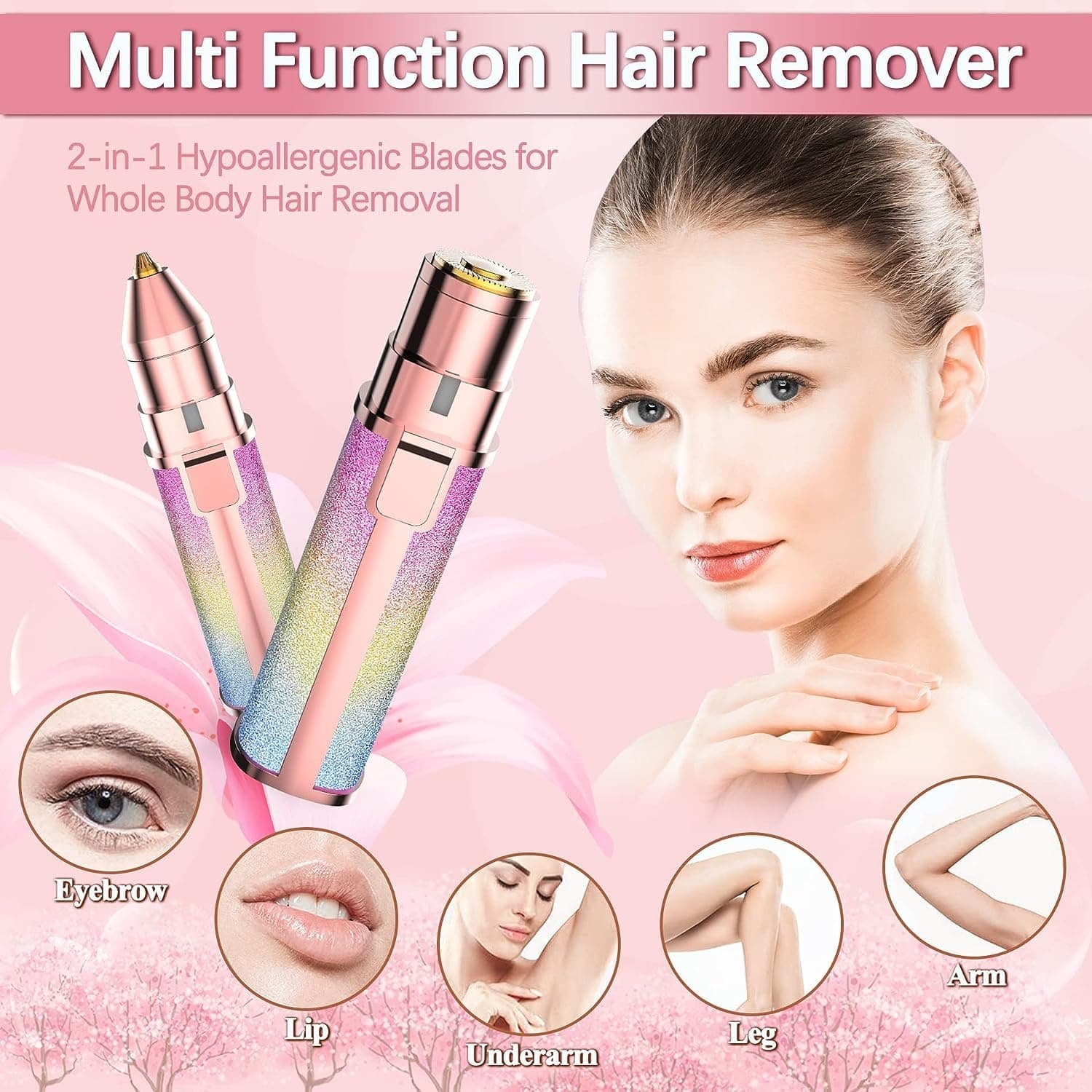 2 in 1 Electric Eyebrow Trimmer and Shaver Flawless Hair - Image 2